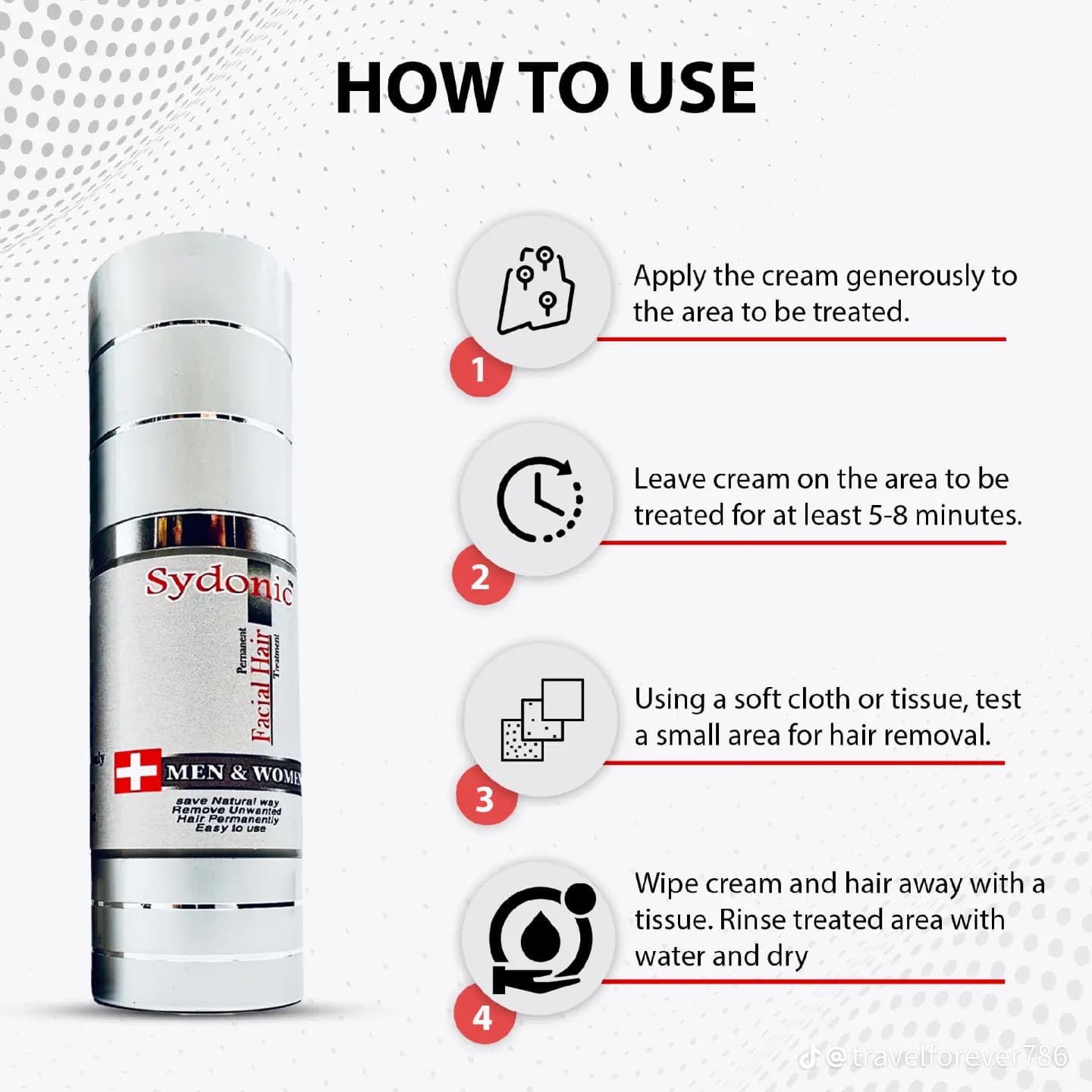 Sydonic Permanent Facial Hair Removal Cream