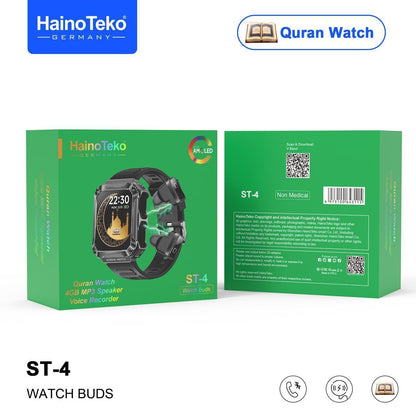Haino Teko ST-4 Quran Watch with Buds